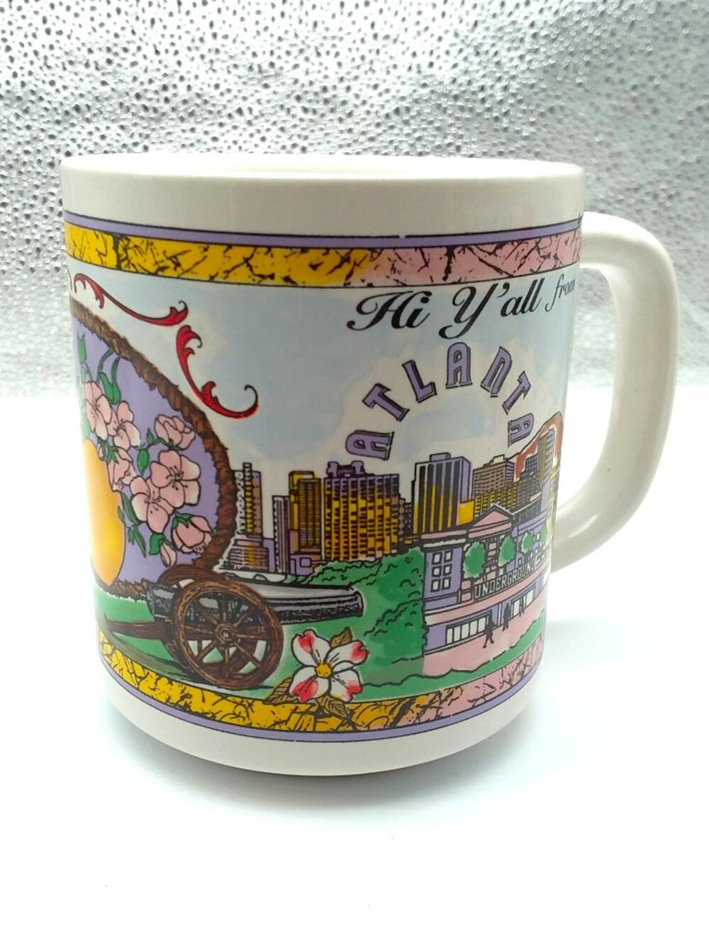 VTG Atlanta GA Mug Gateway to the South Hi Y'All Collectable Peach State Cup